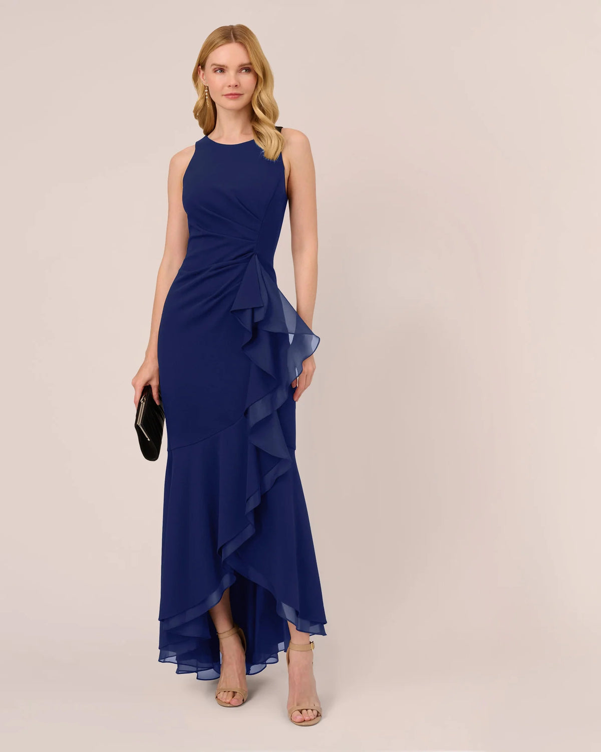 Halter Neck A-Line Maxi Mother of the Bride Dress for Formal Ceremony