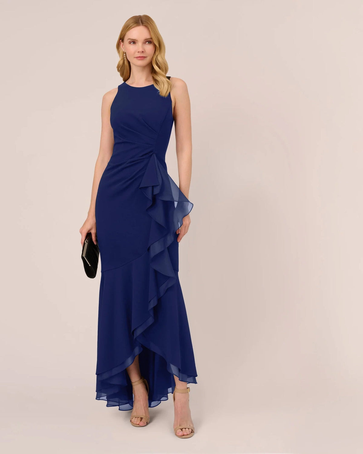halter neck a-line maxi mother of the bride dress - image 9
