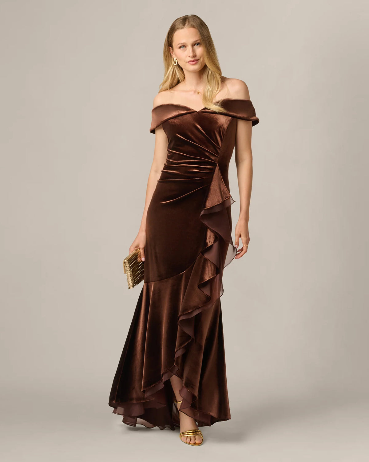 Ruffle Mermaid Maxi Mother of the Bride Dress for Garden Wedding