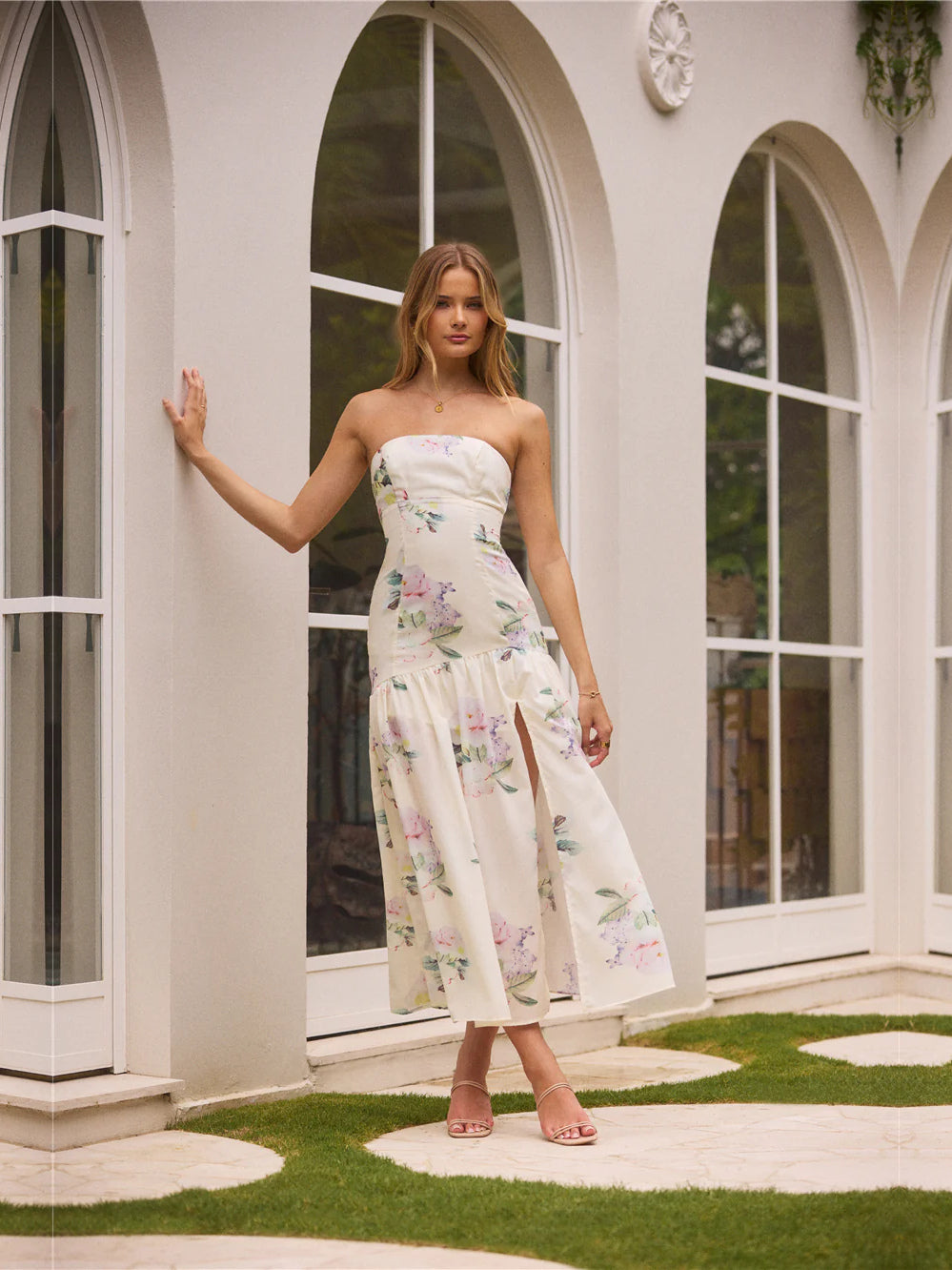Butter Strapless A-Line Maxi Formal Dress