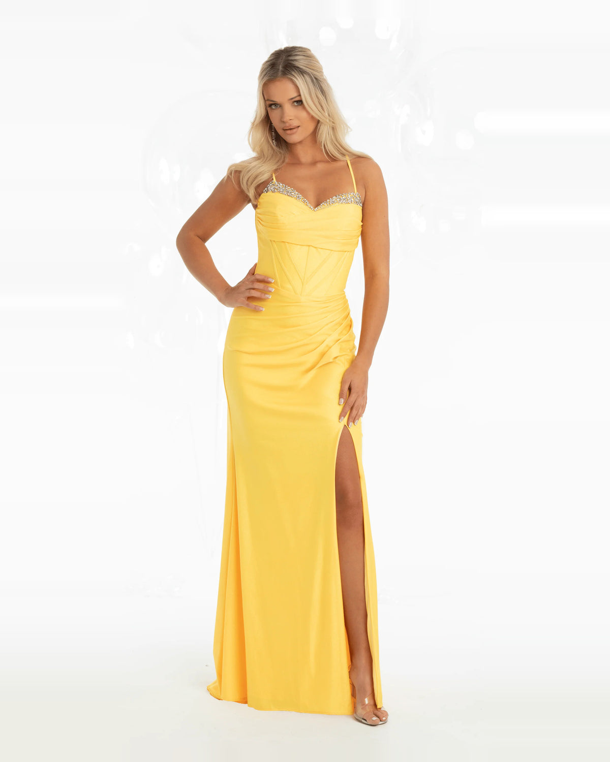 Corset Side-Slit Sweetheart Column Maxi Prom Dress for Pageant