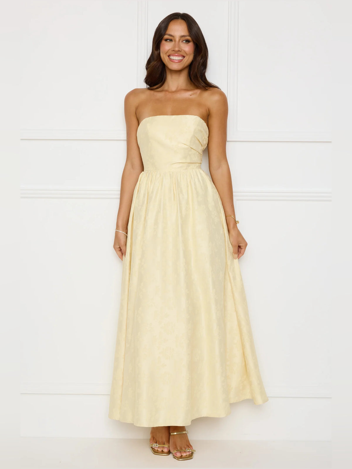 Strapless A-Line Maxi Formal Dress