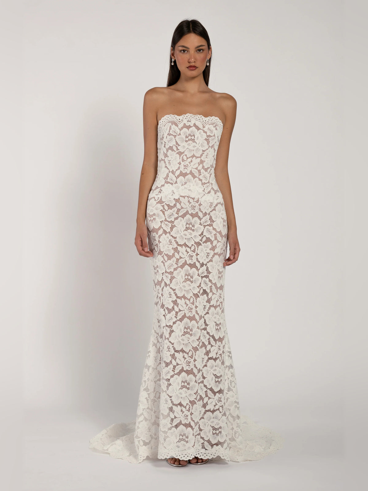 Fit-and-Flare Floor-Length Formal Dress for Reception