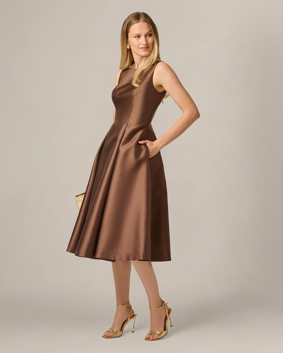 sleeveless fit-and-flare midi mother of the bride dress - image 8