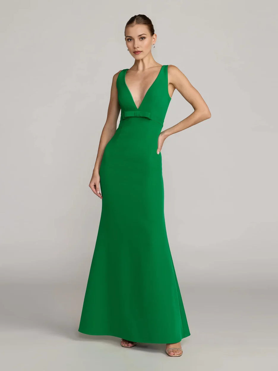 V Neck Mermaid Floor-Length Formal Dress