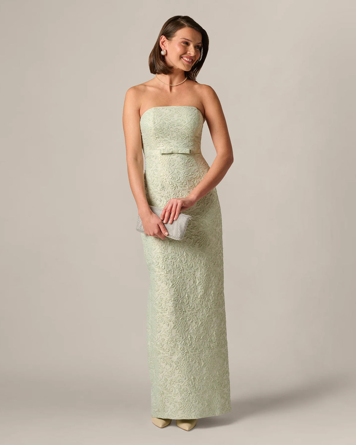 Strapless Sheath Maxi Mother of the Bride Dress for Formal Wedding
