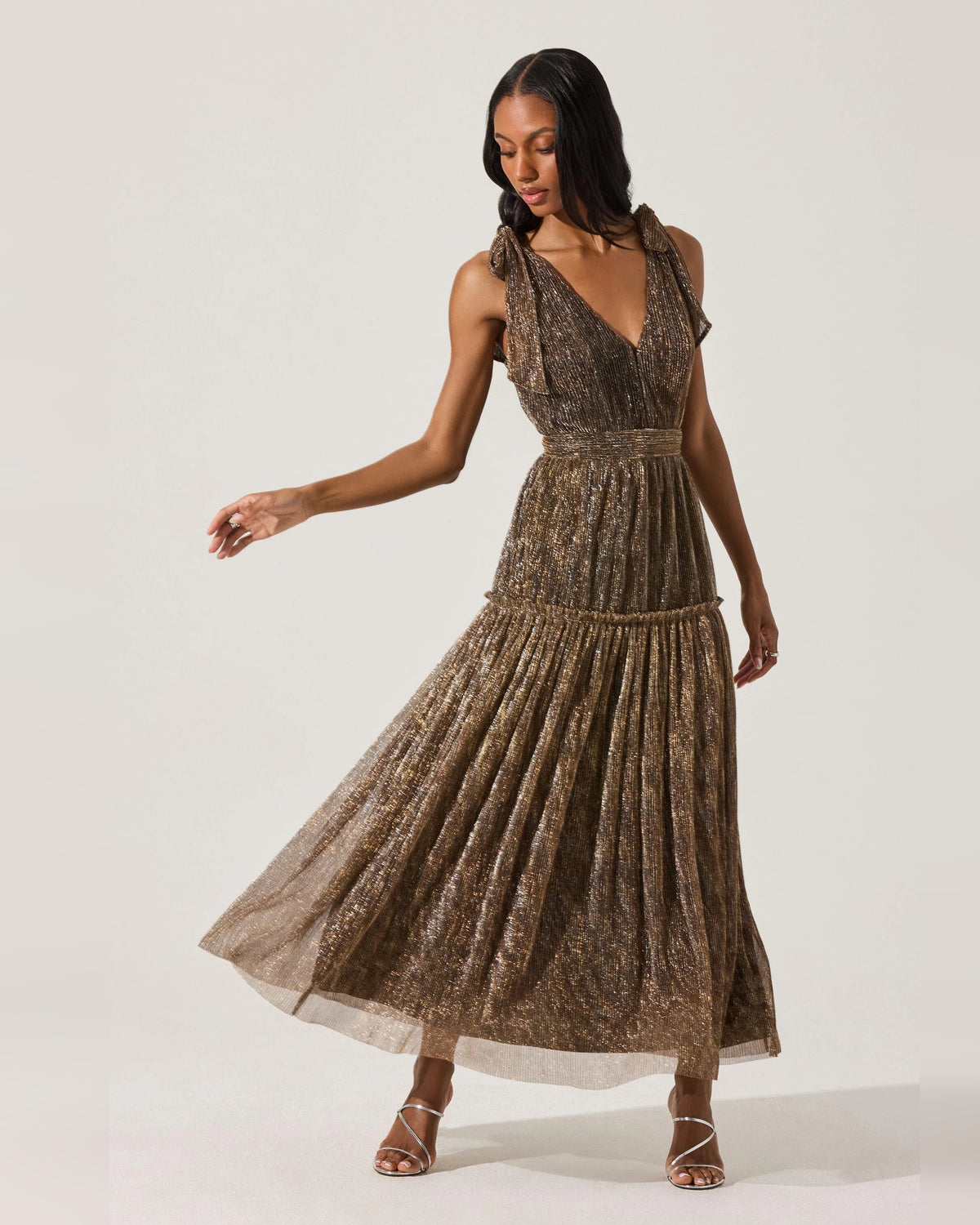 V-Neck A-Line Maxi Formal Dress for Pageant