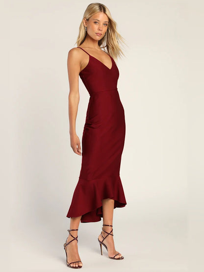 Stun Like Me Bodycon Trumpet Hem Midi Formal Dress