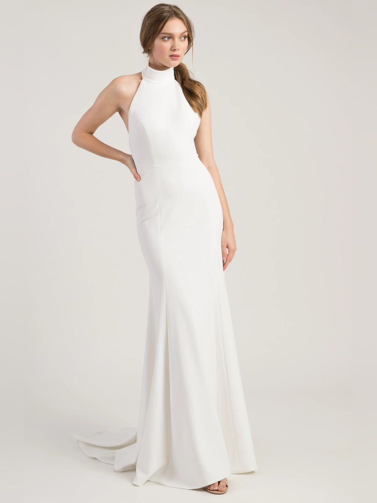 Halter Neck A-Line Floor-Length Formal Dress for Wedding Guest