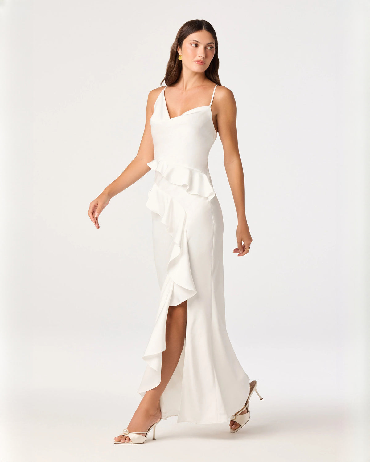 Graceful Wedding Party Sleeveless Structured Satin A-Line Maxi Bridesmaid Dress
