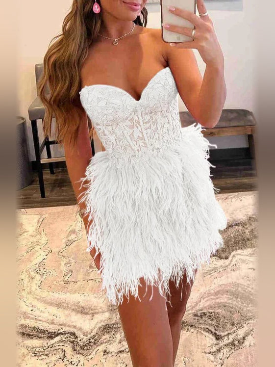 Corset Sweetheart Sheath Mini Homecoming Dress for Dance Party