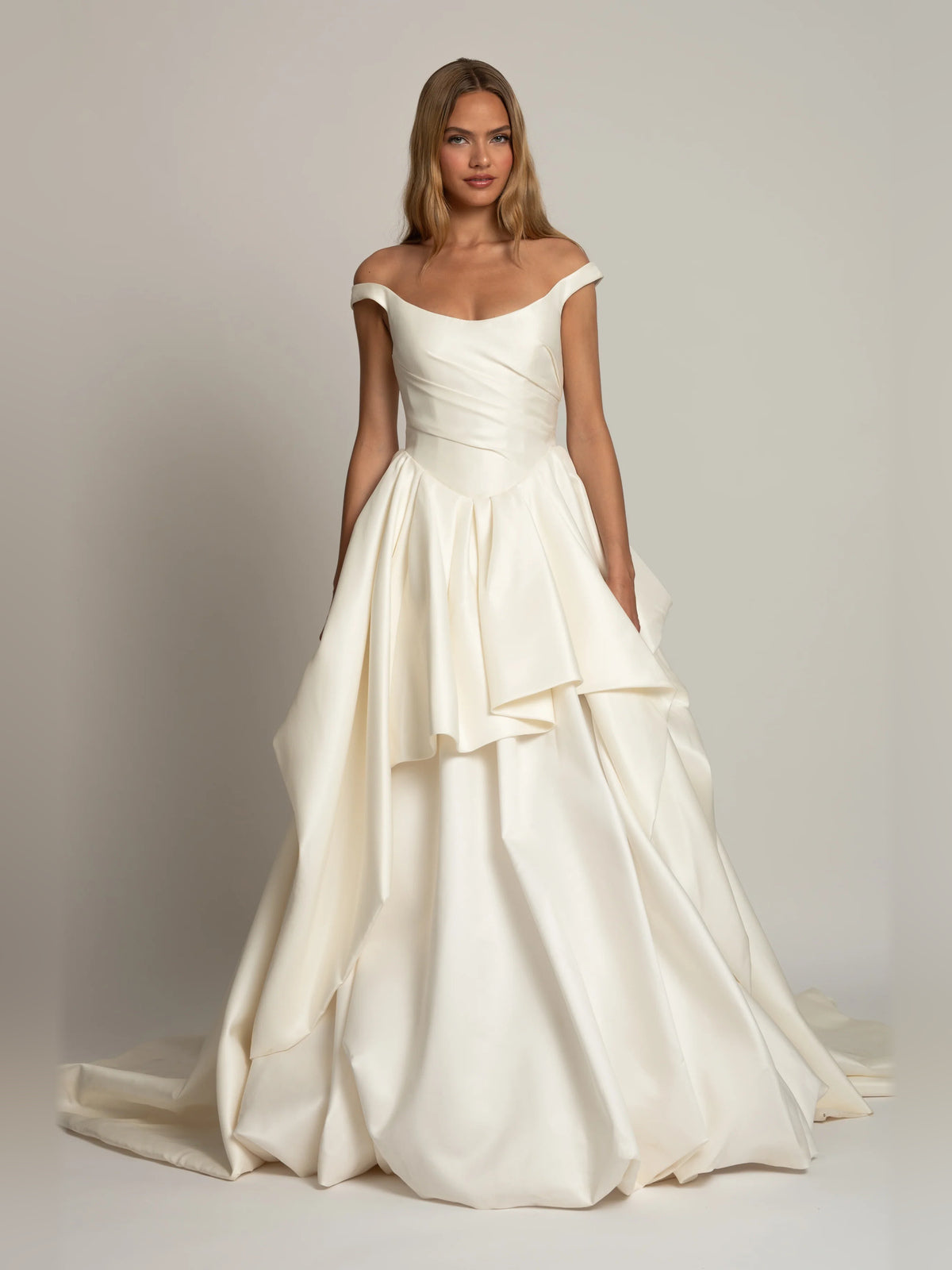 Off Shoulder Ball-Gown High-Low Formal Dress for Engagement Party
