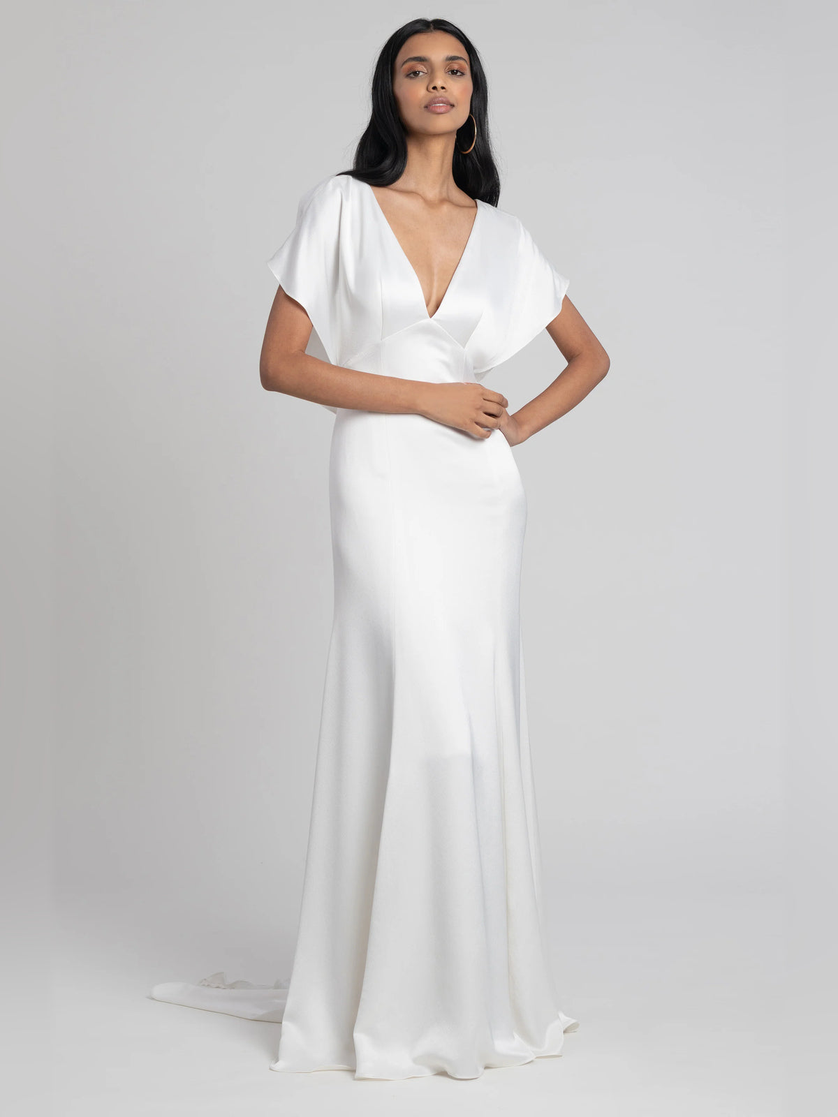 V Neck Fit-and-Flare Floor-Length Formal Dress for Gala Dinner