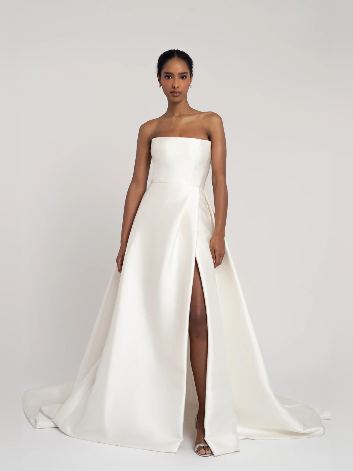 Pleated Ball-Gown Floor-Length Formal Dress for Cocktail Evening