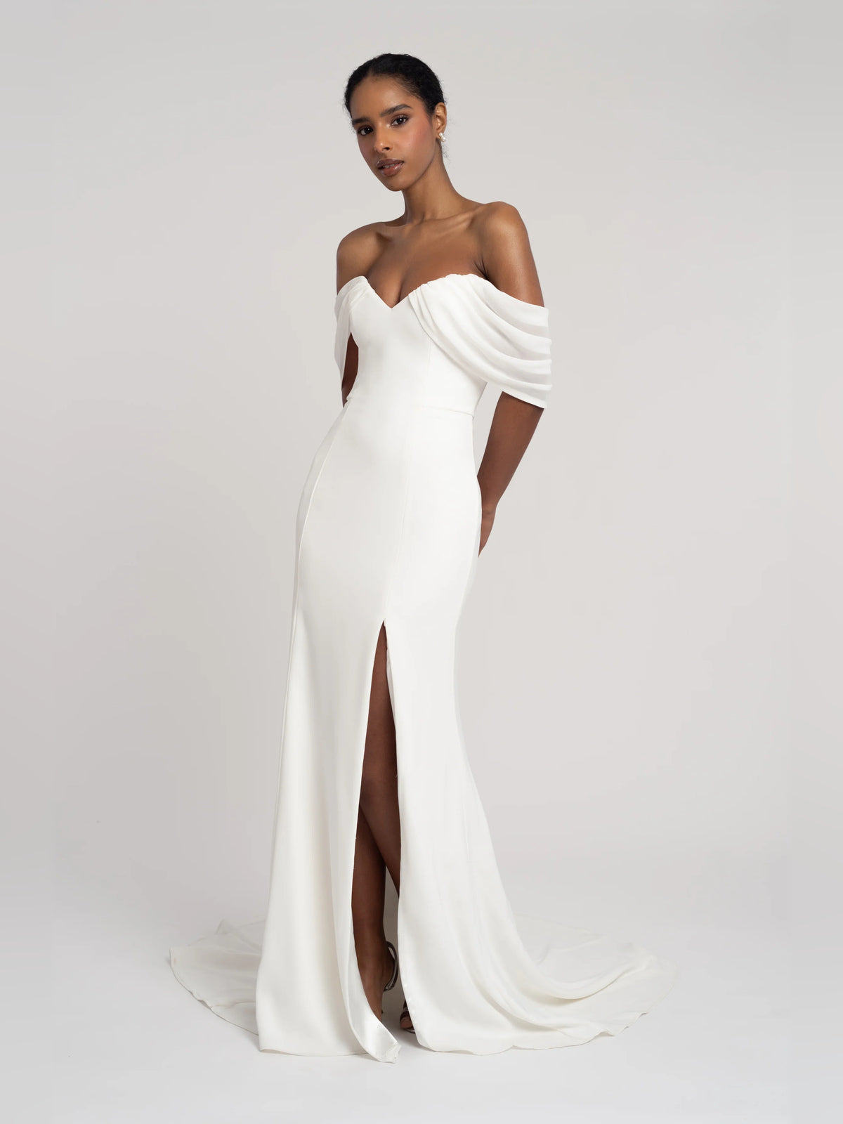 Draped Sweetheart Fit-and-Flare Floor-Length Formal Dress for Formal Luncheon