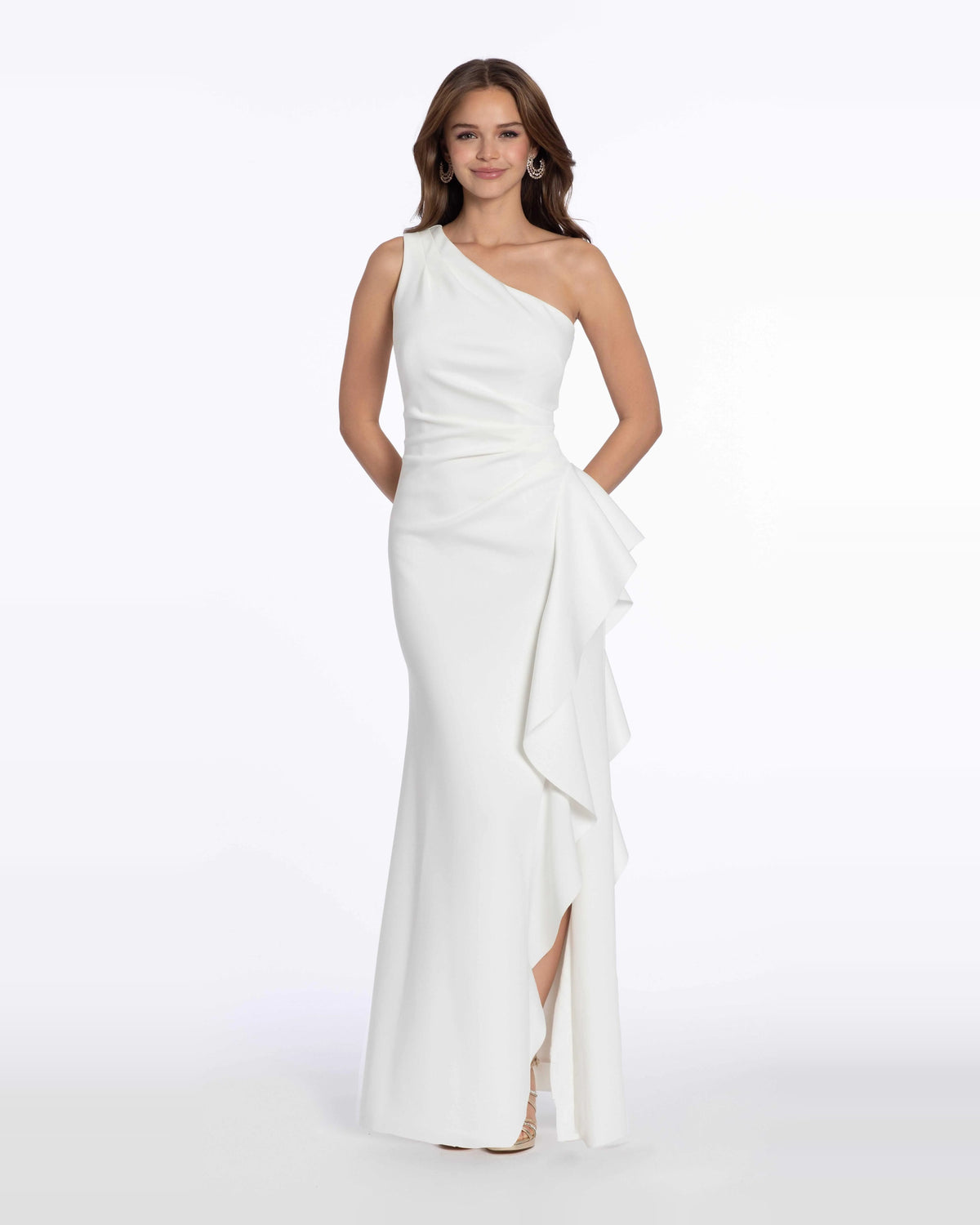 Ruched Draped One Shoulder Trumpet Maxi Prom Dress for Gala