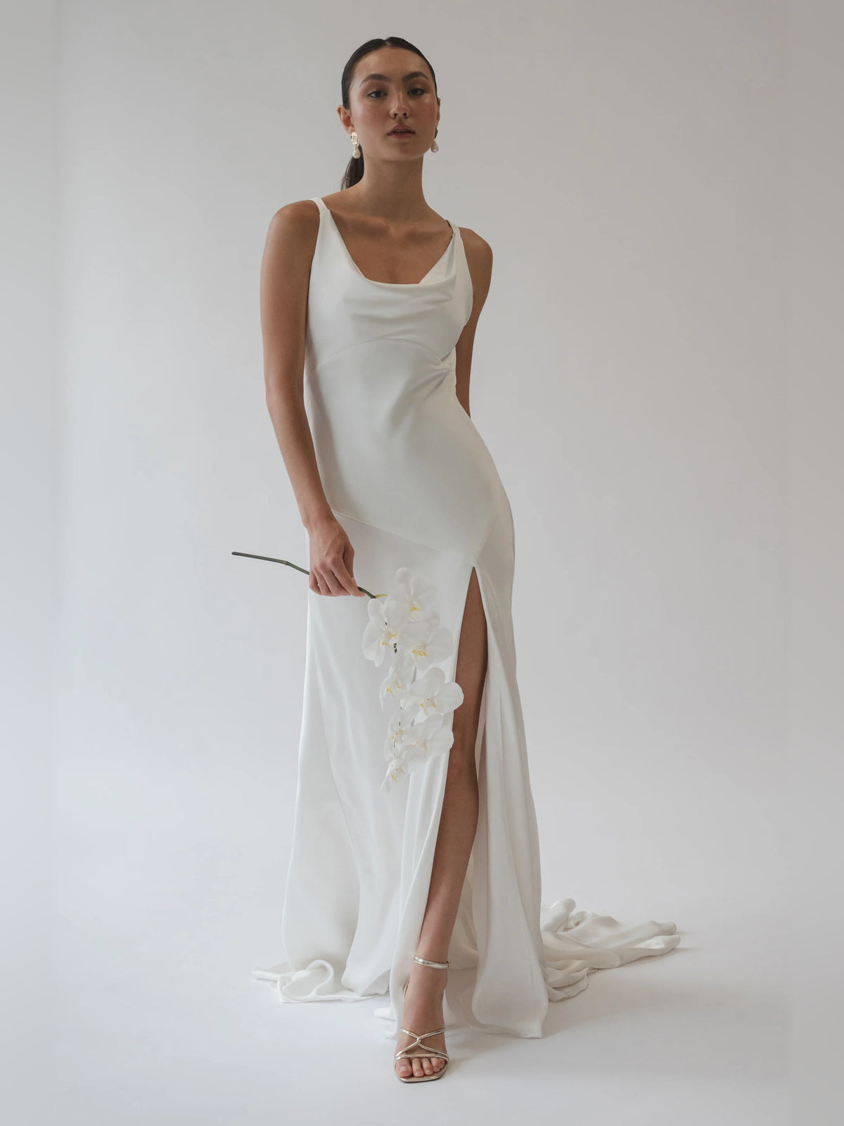 Draped Cowl Neck Sheath Floor-Length Formal Dress for Formal Celebration