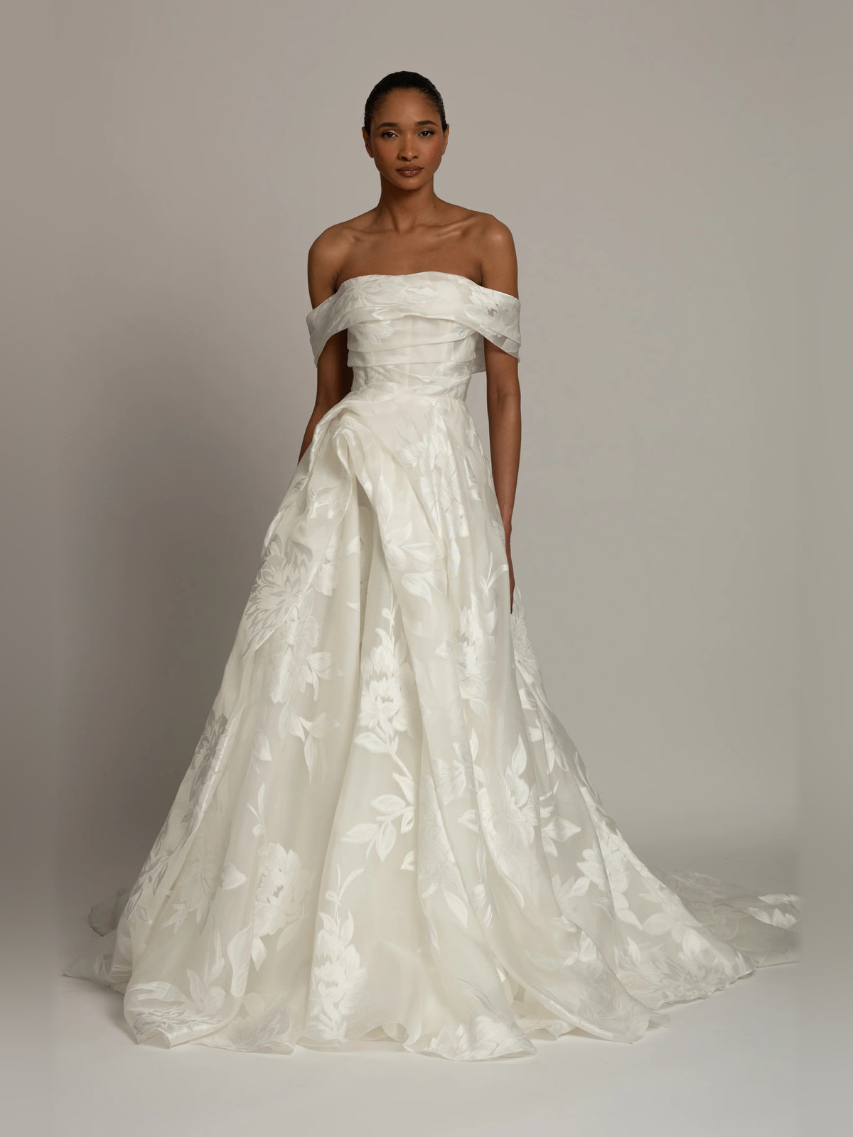 Draped Corset Off Shoulder Ball-Gown Floor-Length Formal Dress for Pageant