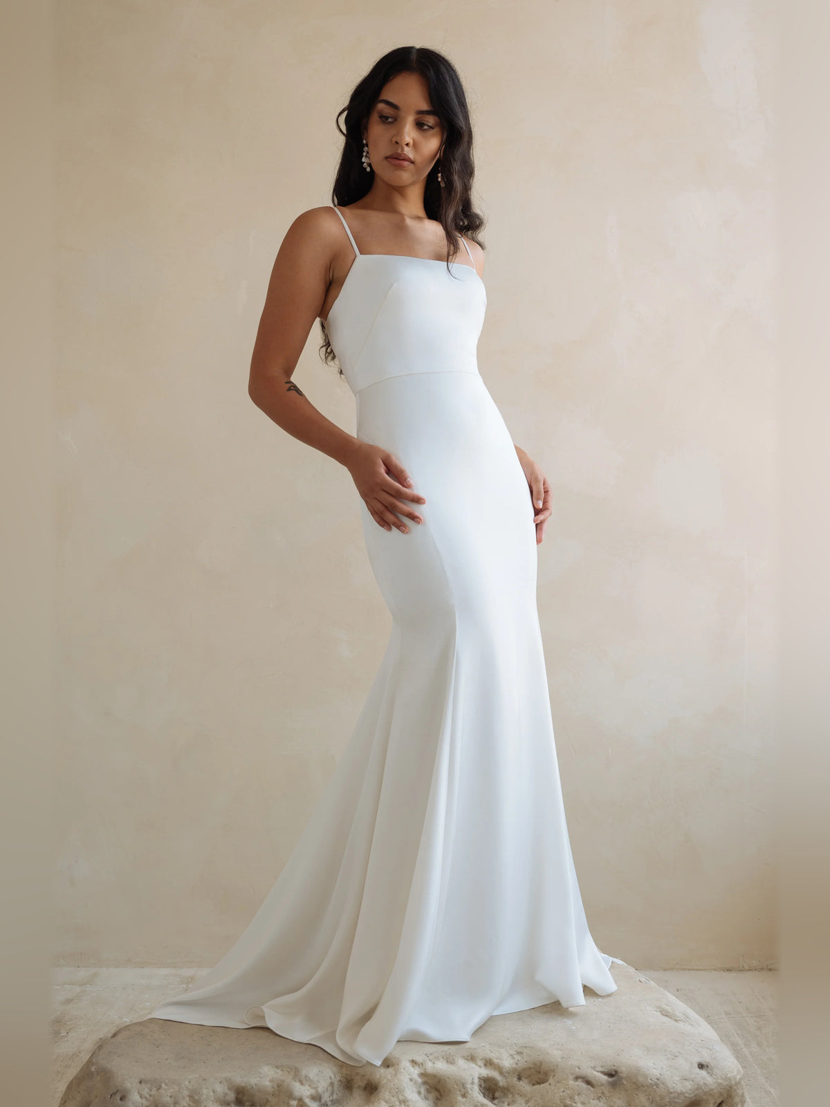 Fit-and-Flare Floor-Length Formal Dress for Seaside Reception