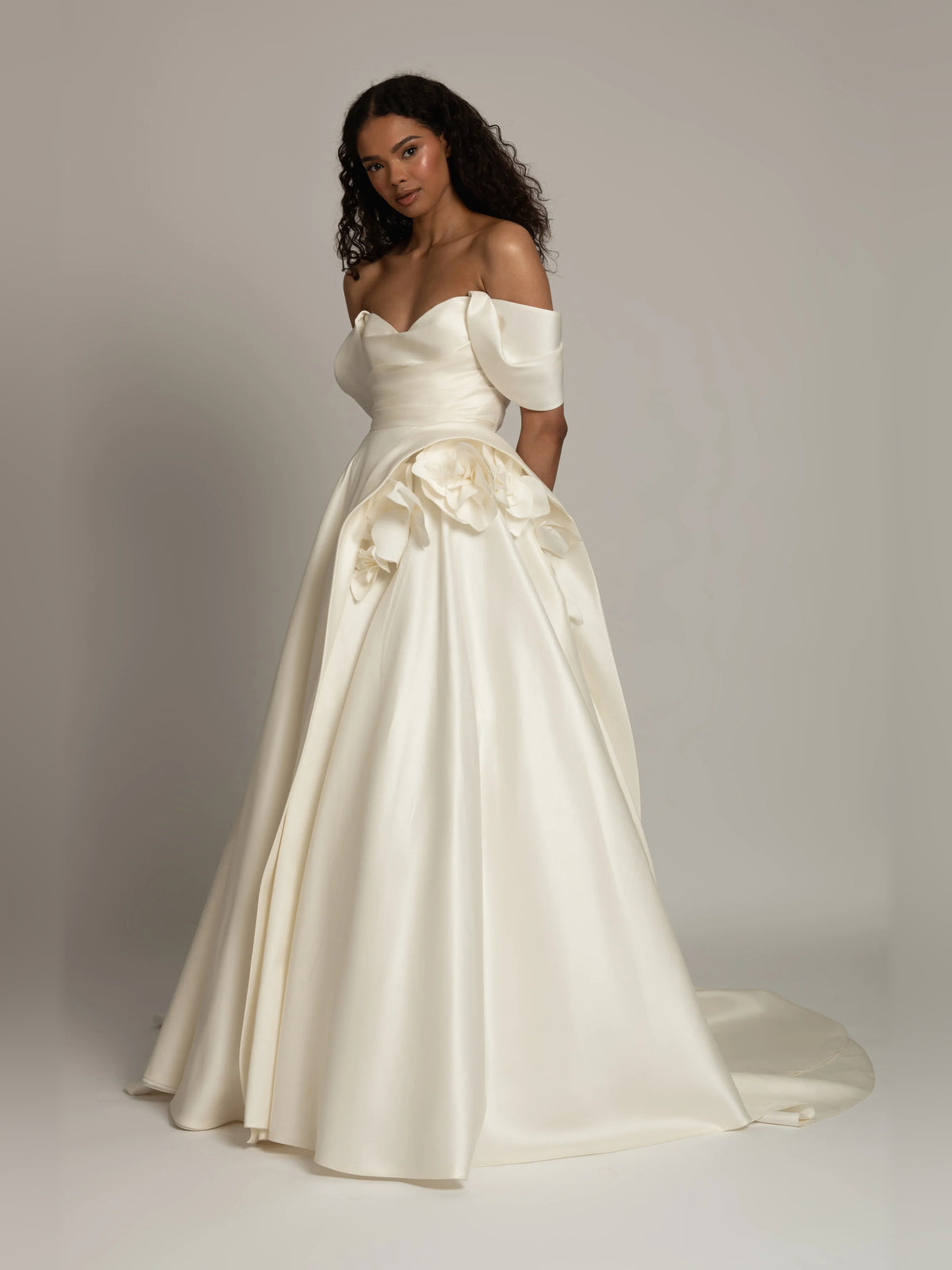 Pleated Draped Cowl Neck Ball-Gown Floor-Length Formal Dress for Evening Party