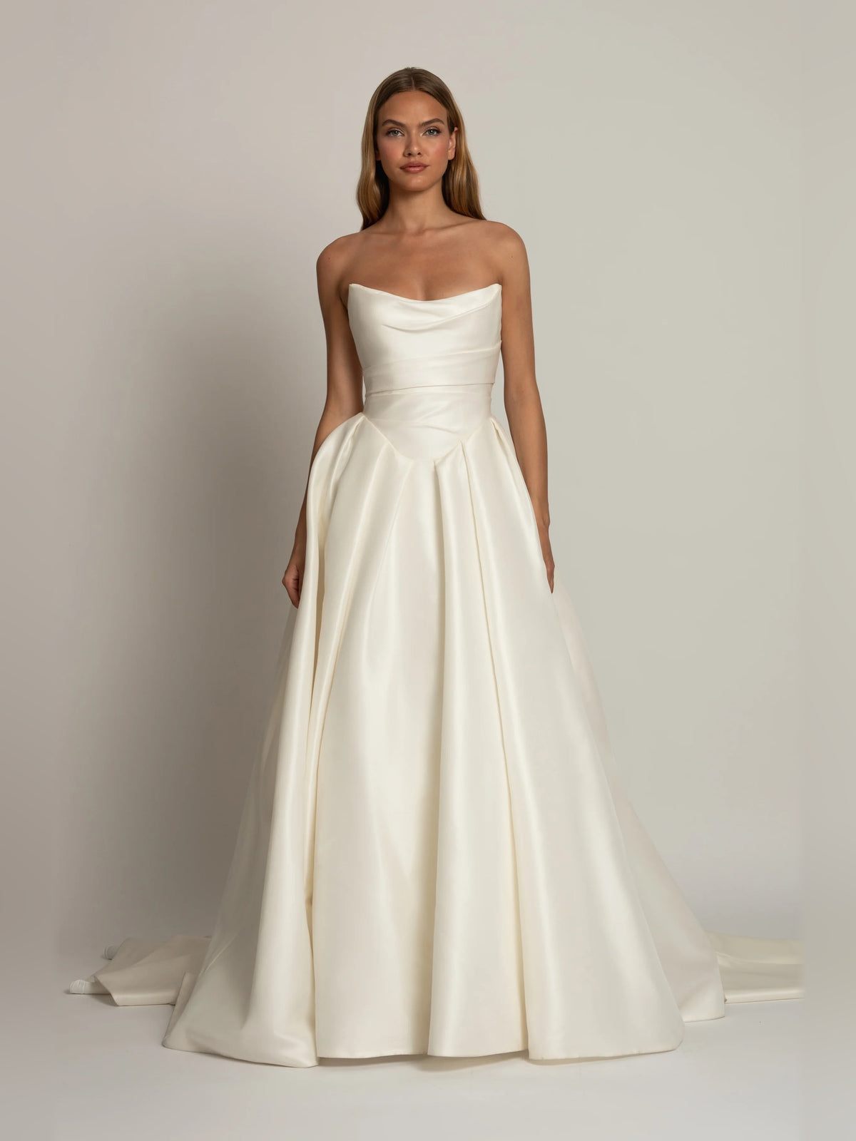 Pleated Draped Ball-Gown Floor-Length Formal Dress for Special Occasion