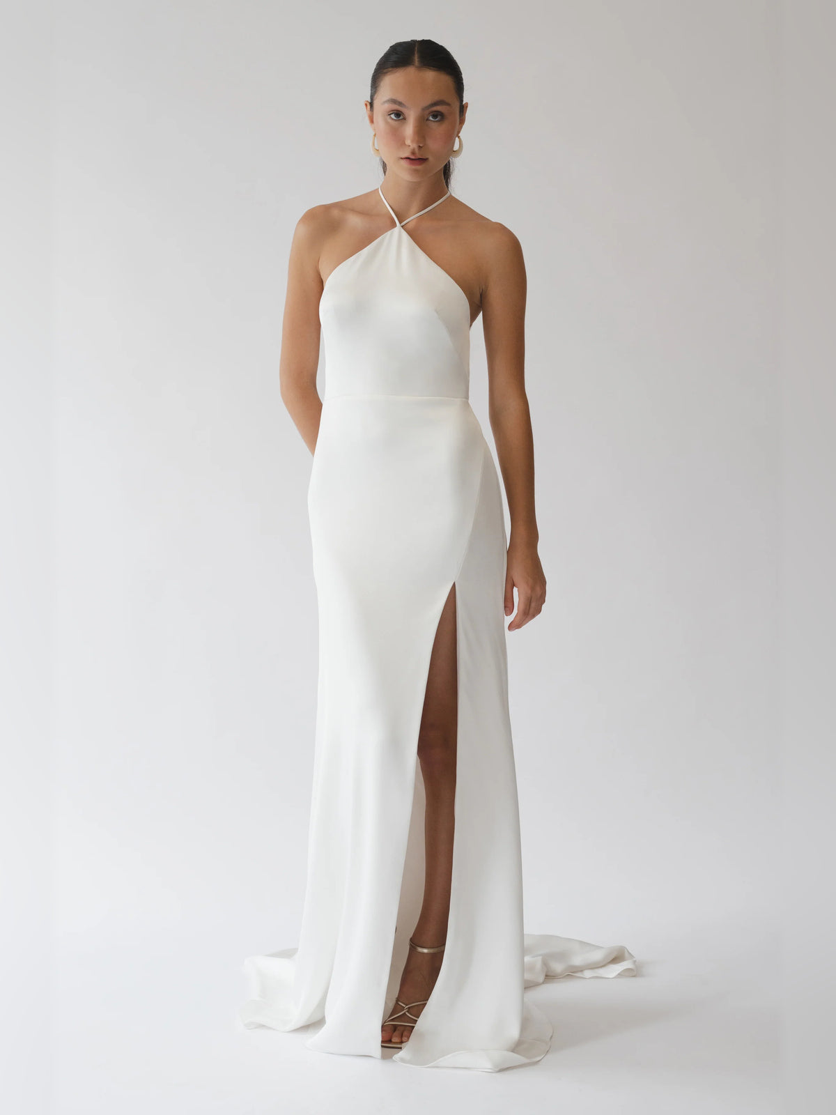 Halter Neck Sheath Floor-Length Formal Dress for Evening Occasion