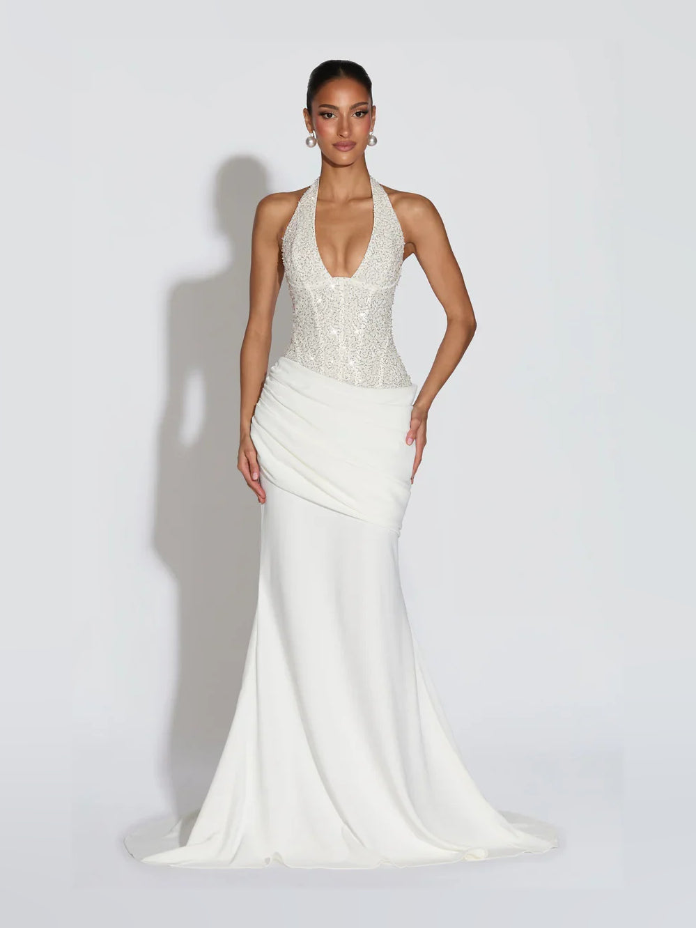 Ruched Corset Sweetheart Mermaid Maxi Prom Dress for Charity Ball