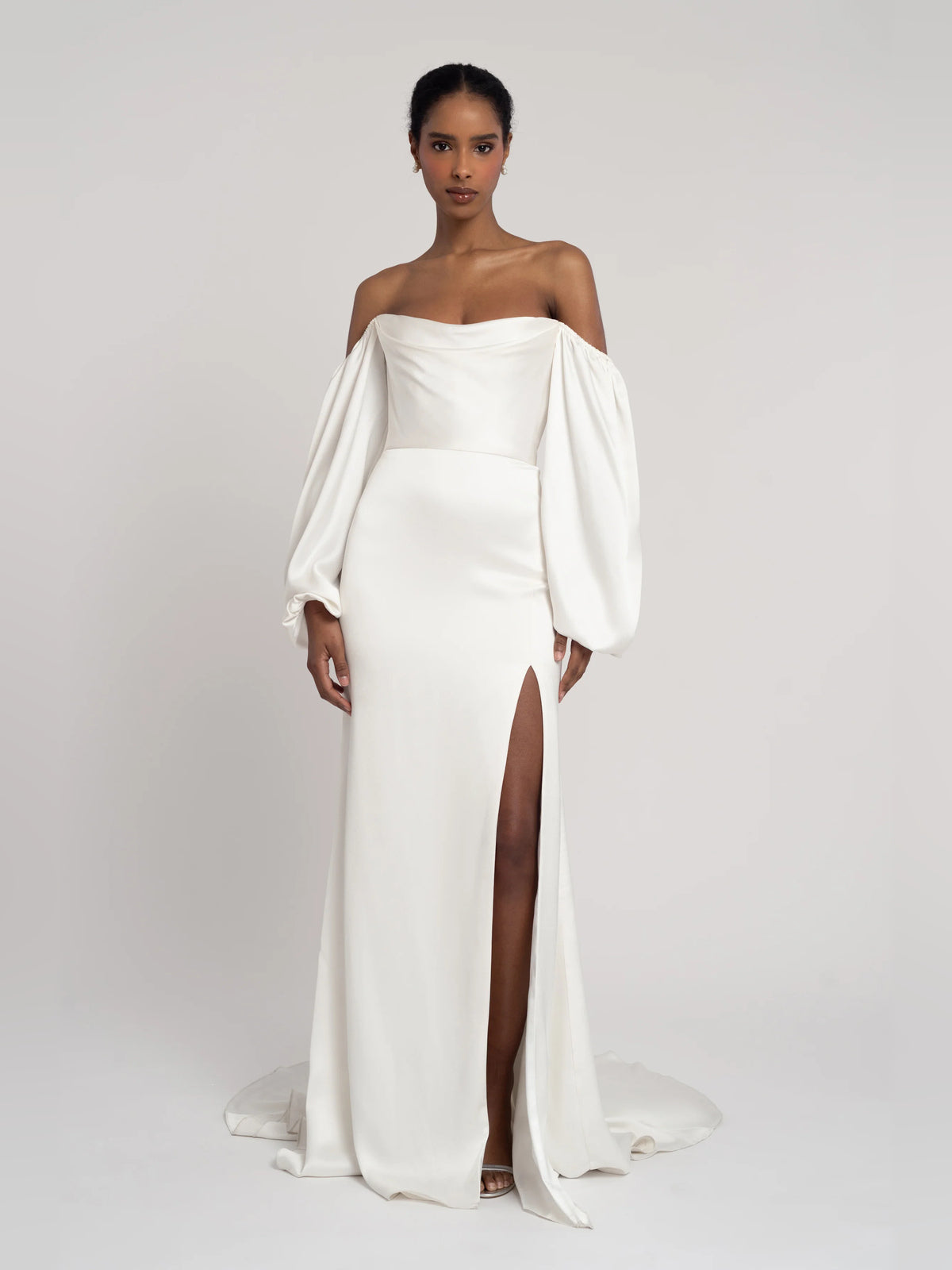 Off Shoulder A-Line Floor-Length Formal Dress for Wedding Weekend