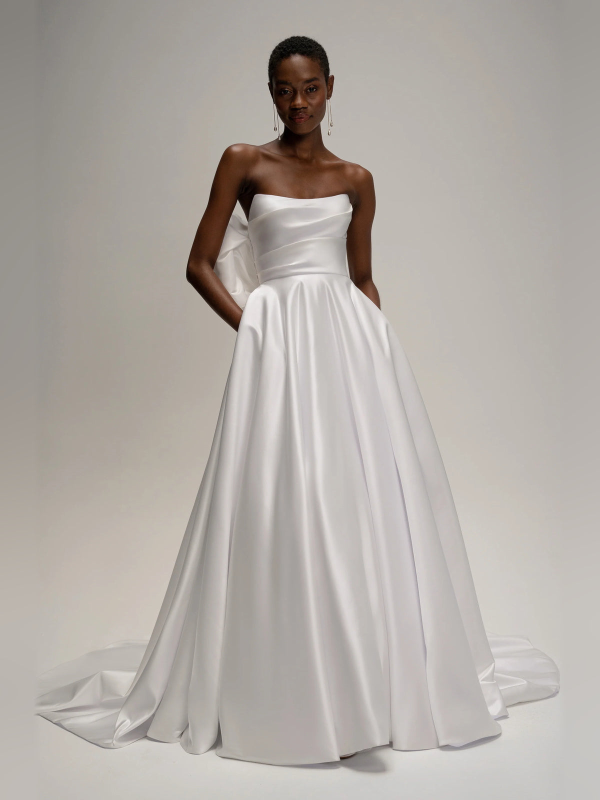 Bow A-Line Floor-Length Formal Dress for Resort Dinner