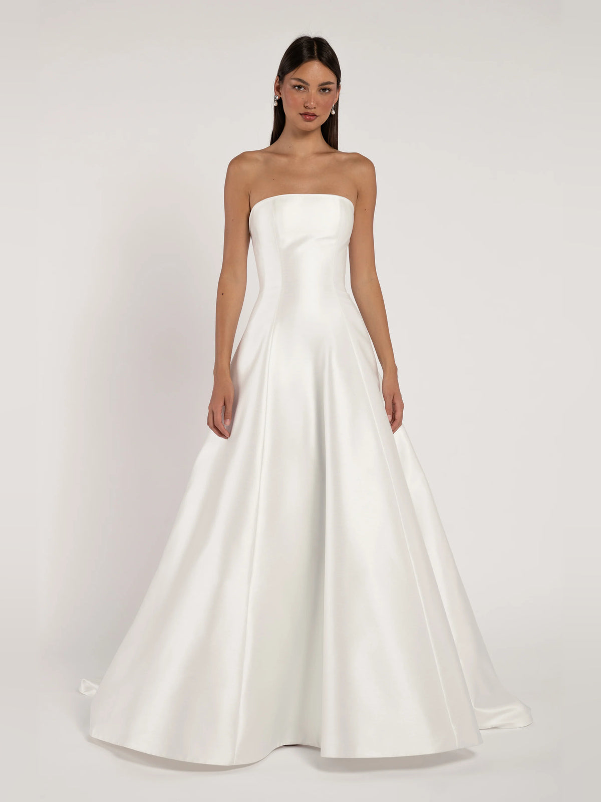 Strapless A-Line Floor-Length Formal Dress for Wedding Guest