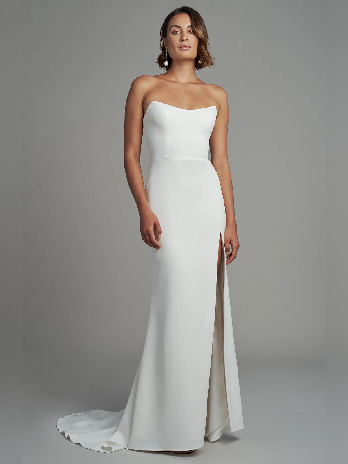 Strapless Fit-and-Flare Floor-Length Formal Dress for Estate Wedding