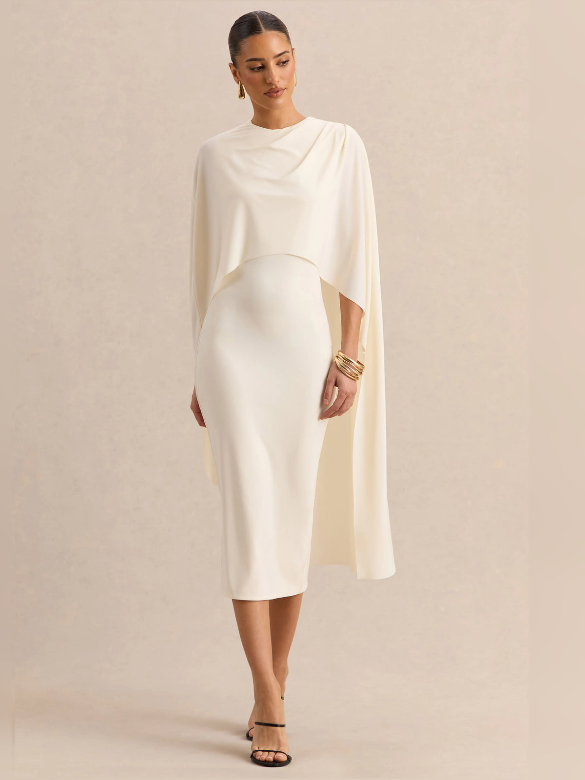 Luxalyn Round-Neck Midi Formal Dress