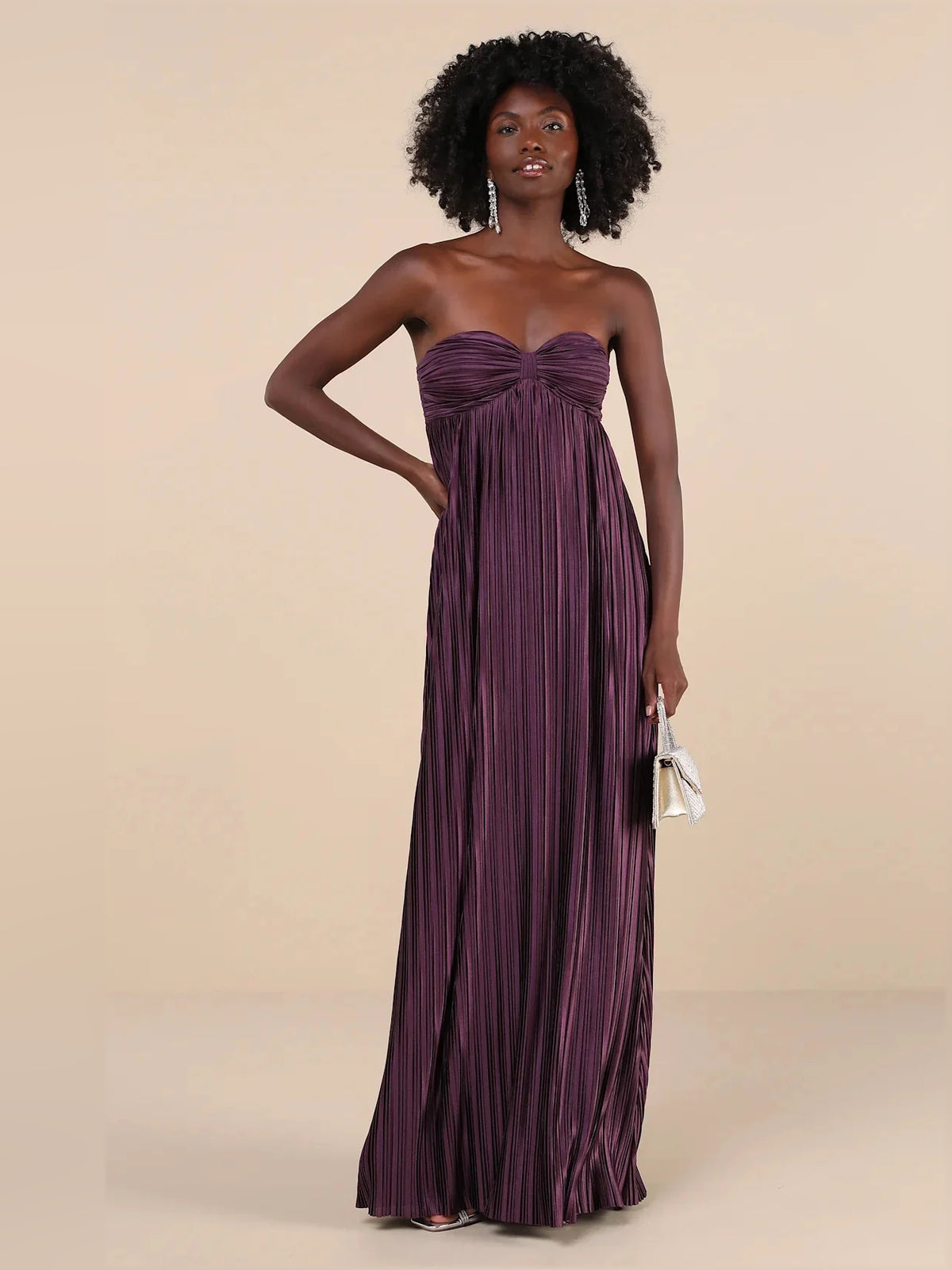 Ruched Pleated Sweetheart Column Maxi Satin Bridesmaid Dress for Wedding Ceremony
