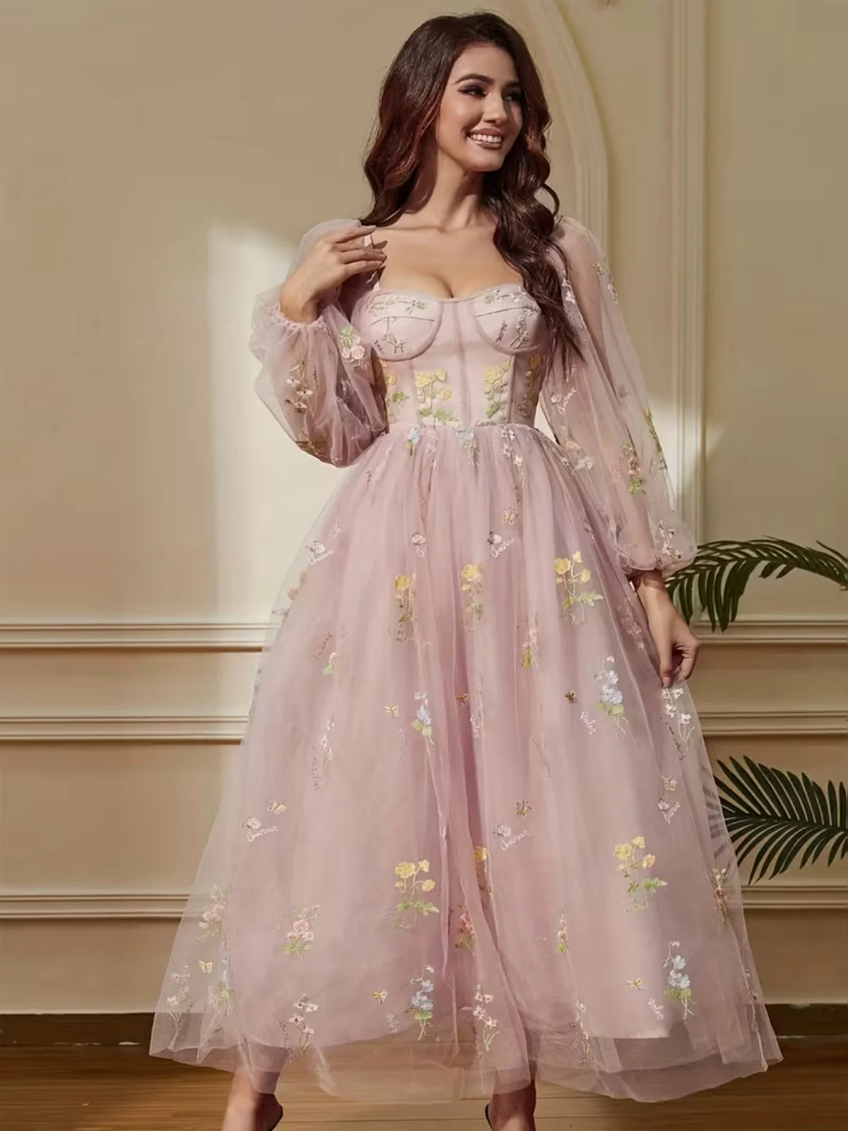 Sweetheart A-Line Midi Prom Dress for Spring Formal