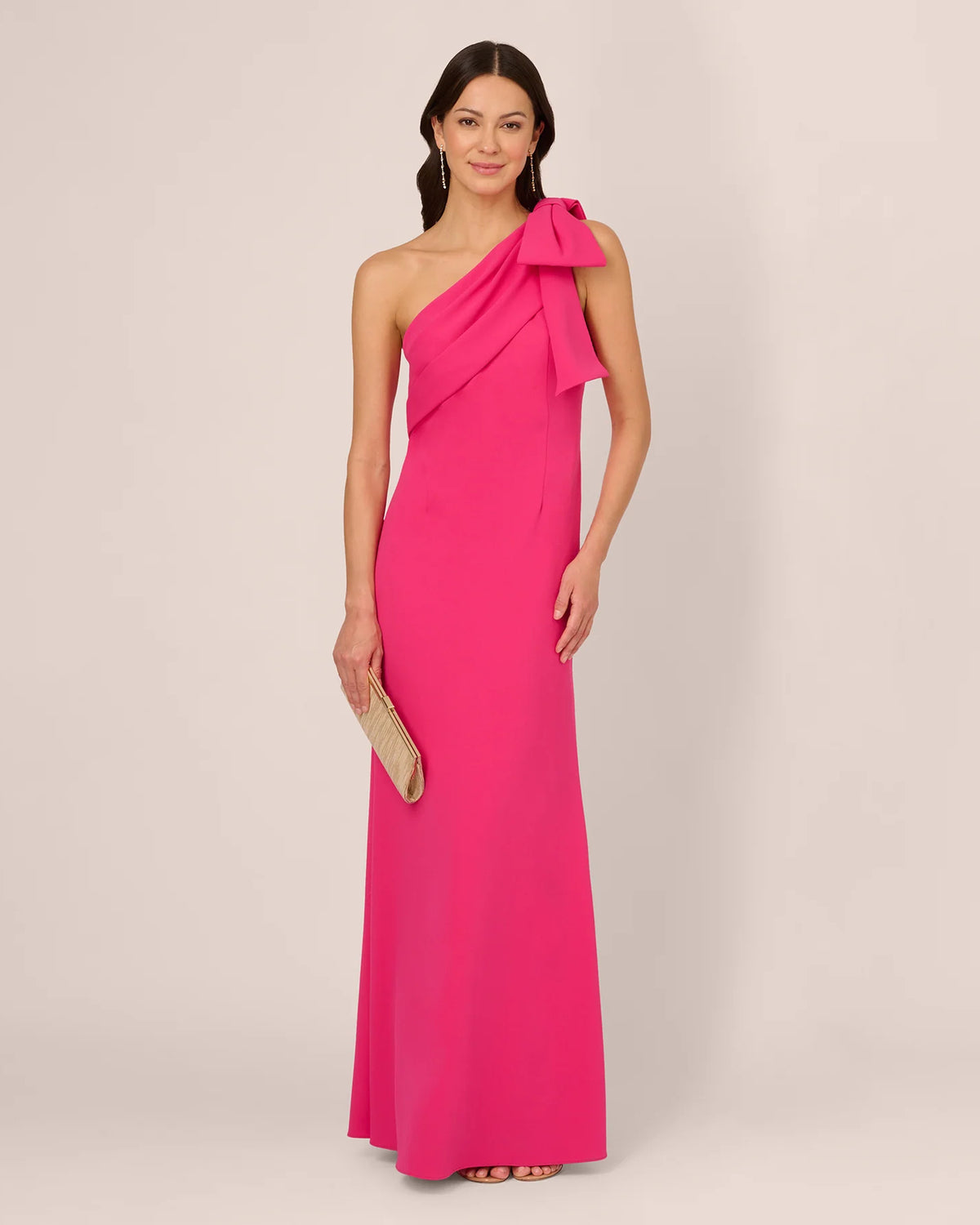 Bow Detail One-Shoulder Mermaid Maxi Mother of the Bride Dress for Formal Dinner