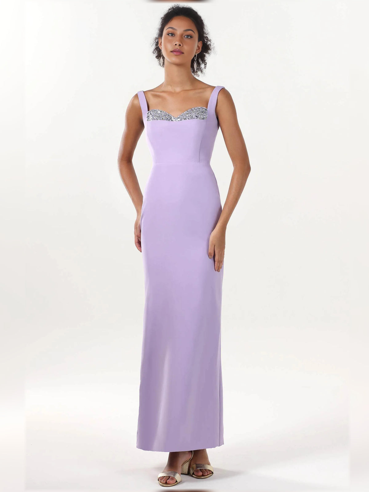 Sweetheart Slit Beading Floor-Length Formal Dress