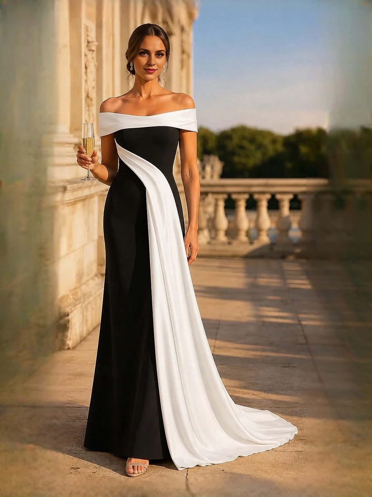 Ruched Back-Slit Slit Strapless Mermaid Maxi Satin Prom Dress for Celebration Dinner