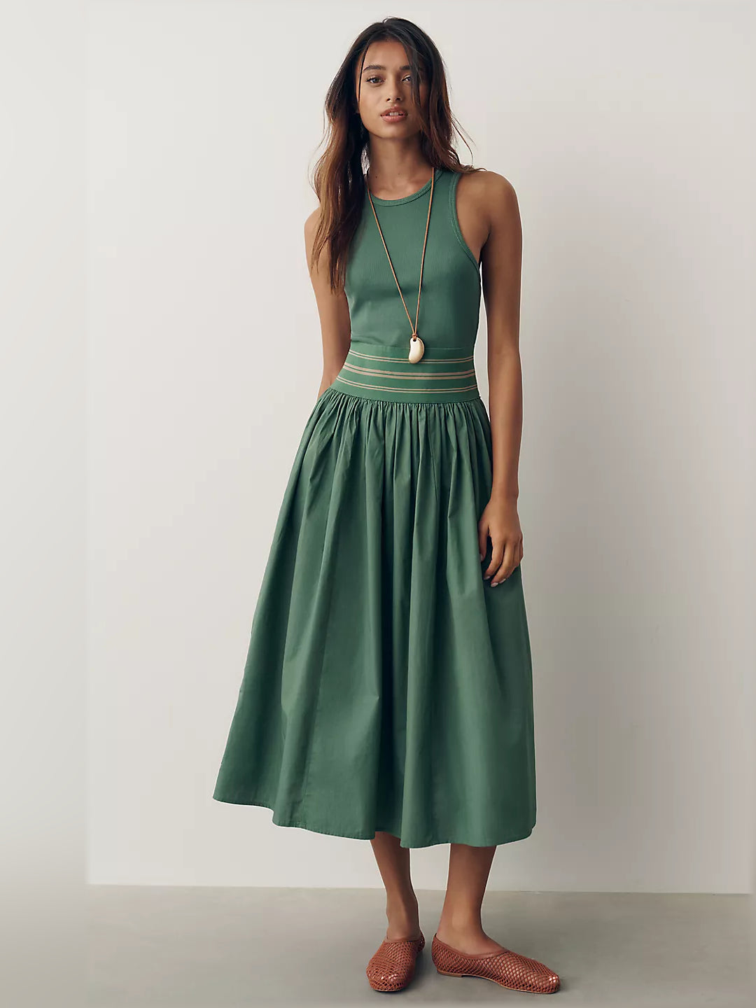 By Anthropologie Banded Twofer Midi Formal Dress