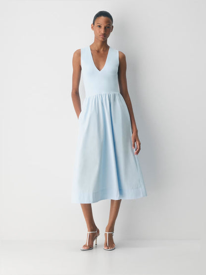 Cotton Poplin Midi Formal Dress