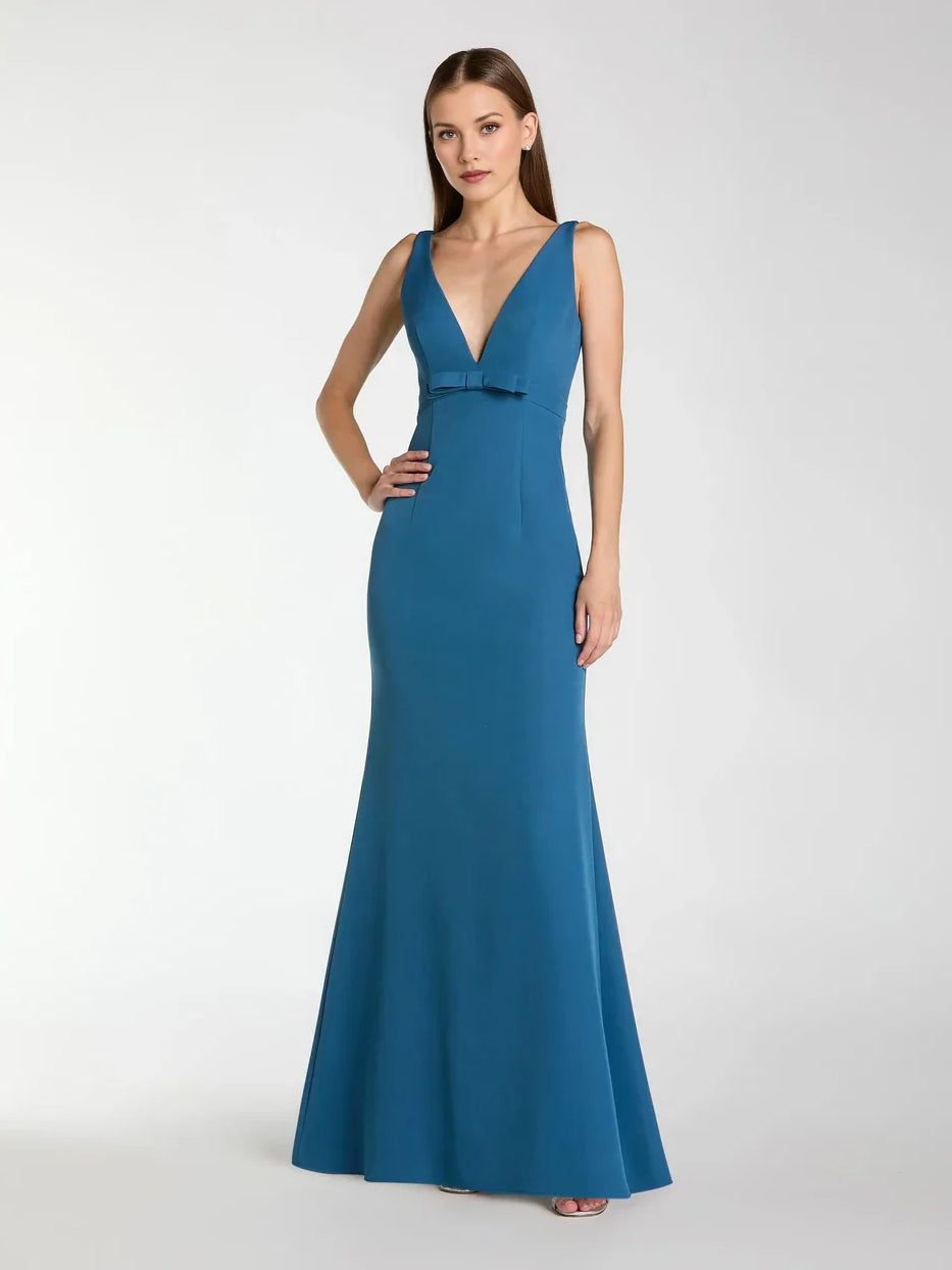 V Neck Mermaid Floor-Length Formal Dress