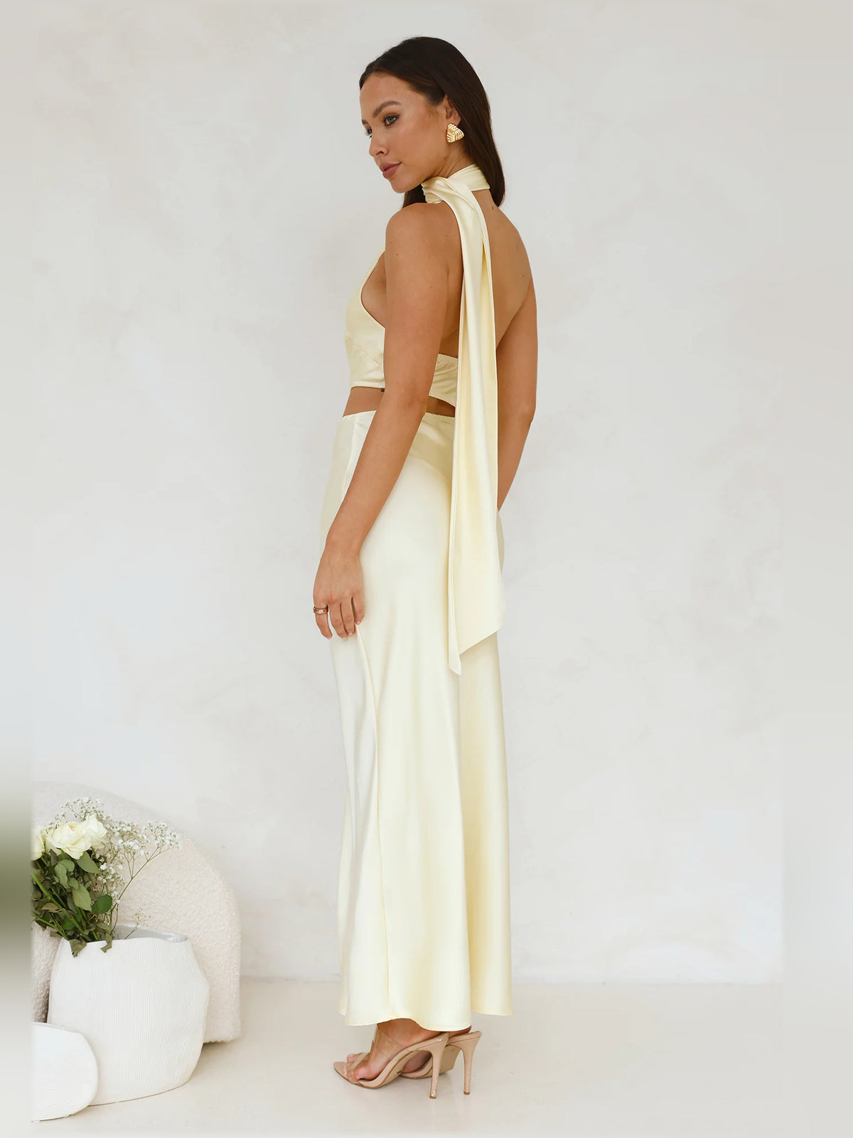 Francesca Satin Midi Formal Dress