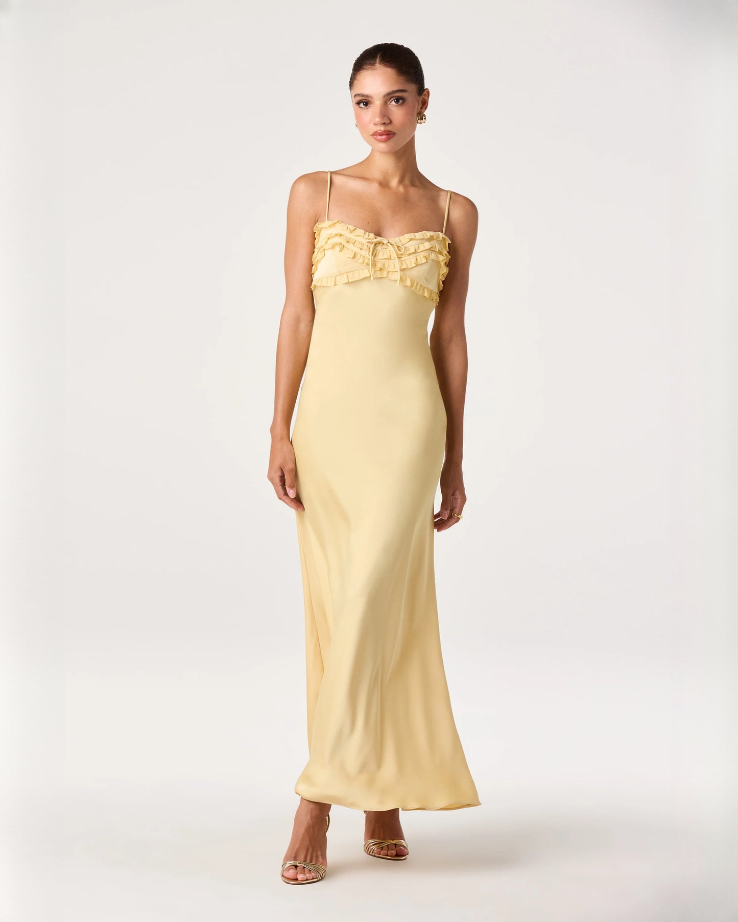Modern Evening Event Sleeveless Satin A-Line Maxi Bridesmaid Dress