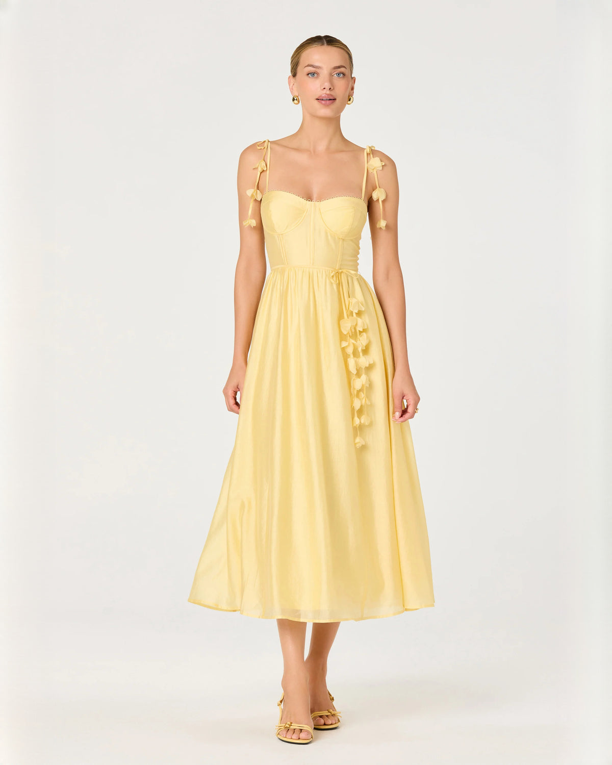 Modern Wedding Ceremony Sleeveless Satin A-Line Midi Bridesmaid Dress