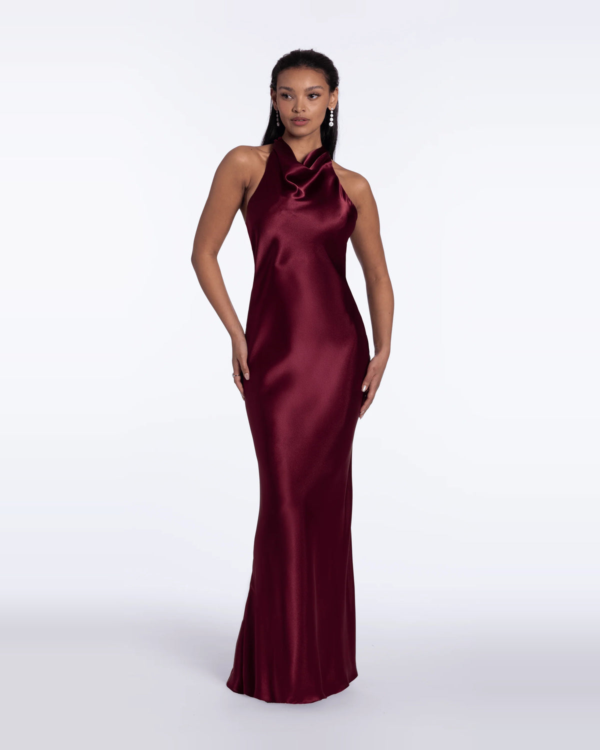 Halter Neck Column Maxi Prom Dress for Hotel Gala