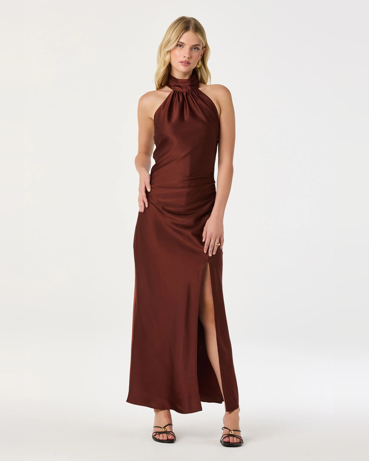 Halter Neck A-Line Maxi Formal Dress for Graduation Party