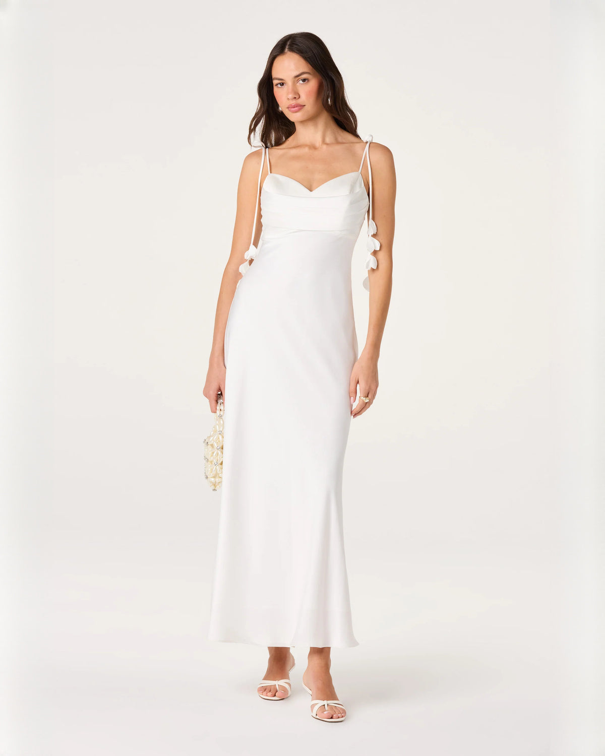 Refined Special Occasion Sleeveless Satin A-Line Maxi Bridesmaid Dress