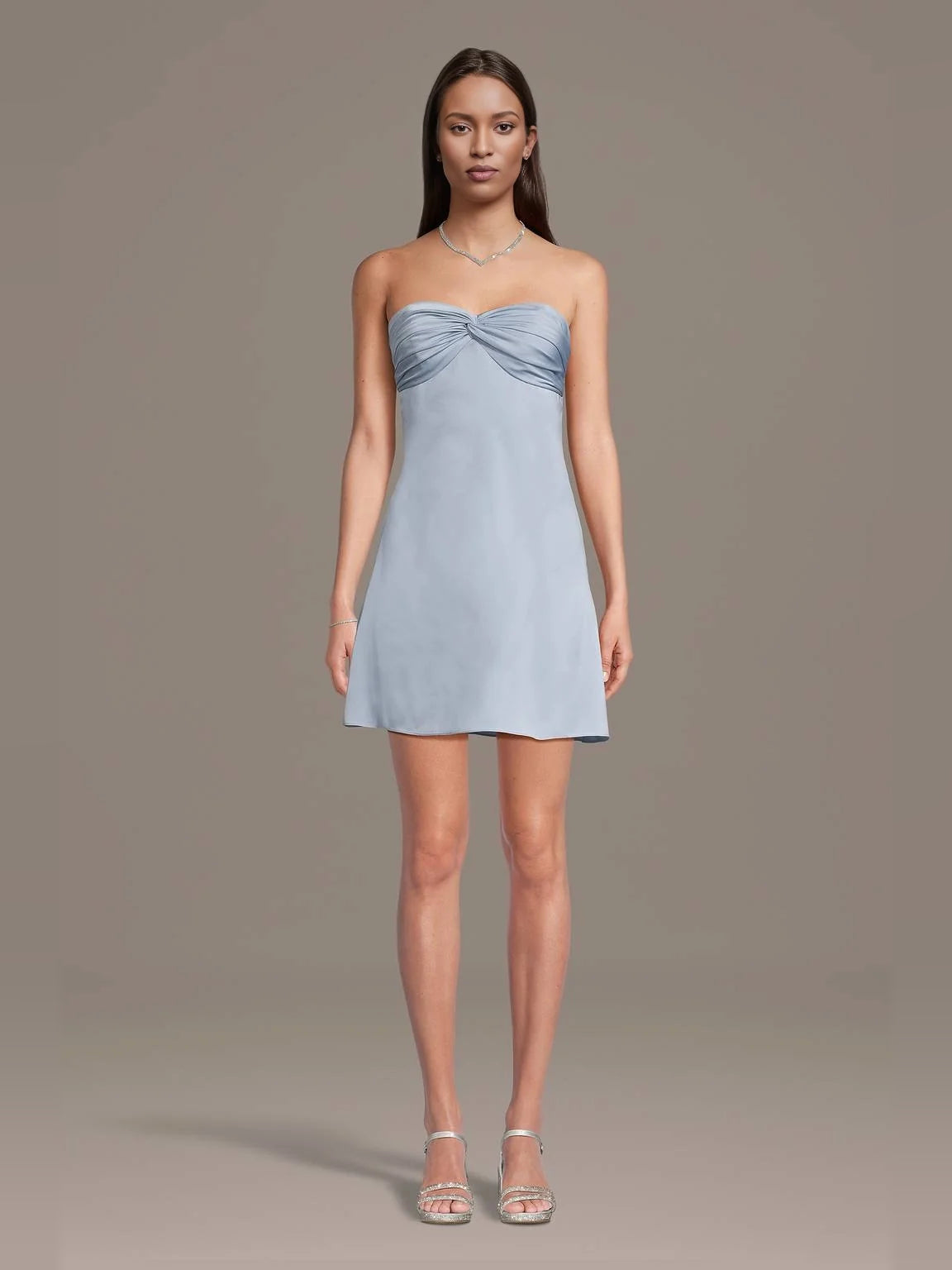 Strapless A-Line Mini Satin Homecoming Dress for School Dance