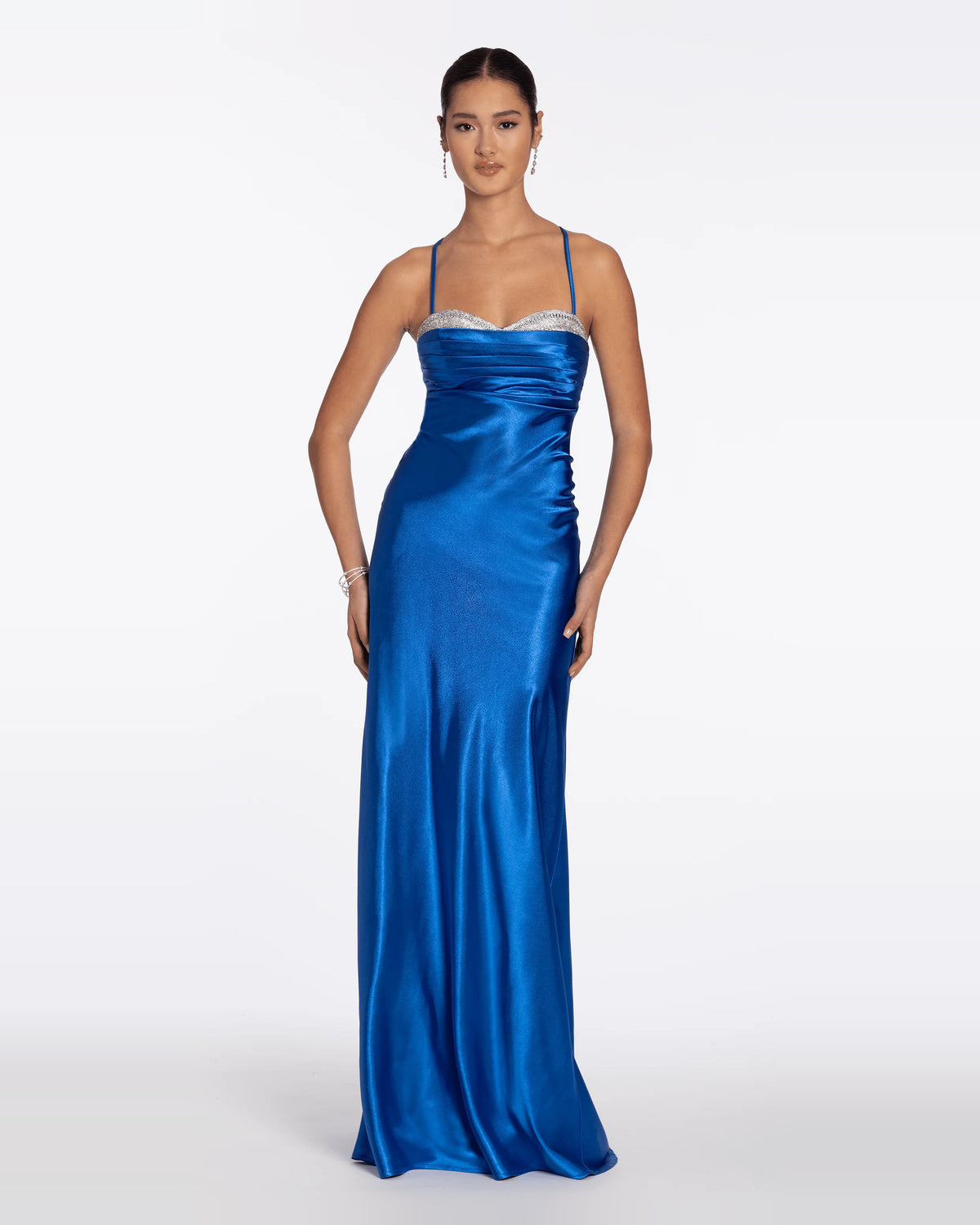 Rhinestone Sweetheart Column Maxi Prom Dress for Pageant