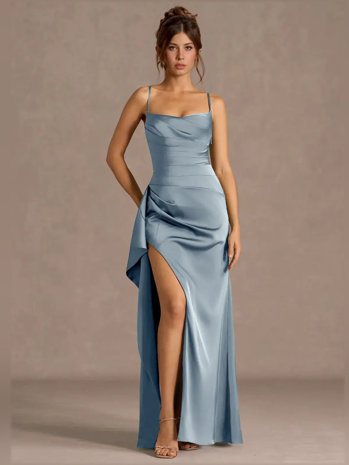 Sweetheart Spaghetti Strap Slit Floor-Length Women Formal Dress