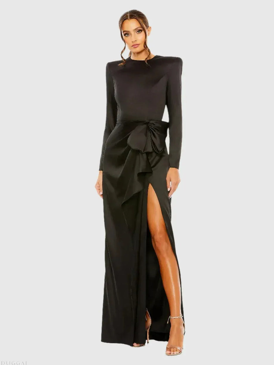 Ruffles Slit Sheath Floor-Length Formal Dress